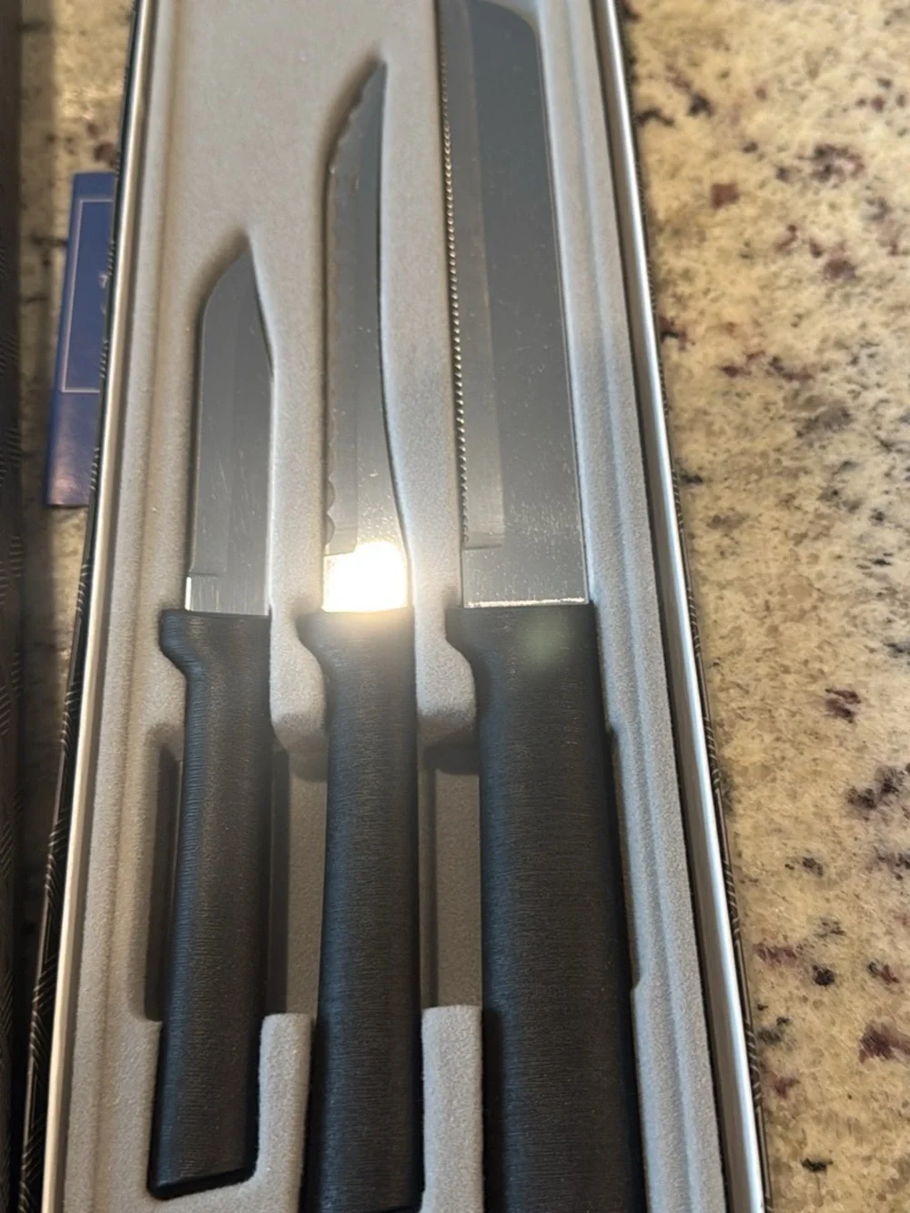 Black Handle Stainless Steel Kitchen Knife Set - 6 Piece